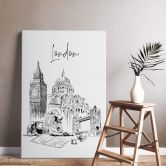 Leinwandbild London - Schwarz-Weiß - Love your City 
