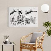 Canvas Love your City - Rome, Italie - zwart wit 