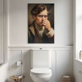 Leinwandbild Lustiges Toilettenmotiv im Retro-Look 