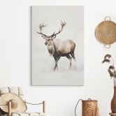 Leinwandbild Winterlandschaft - Hirsch im weißen Winter - Magnusson 
