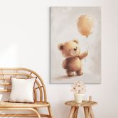 Canvas schilderij Kleine teddybeer met ballon - Magnusson 