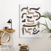 Leinwandbild Verspielte Dackel - Hunde Illustration - Melin 