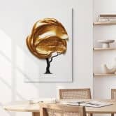 Leinwandbild Baum mit goldener 3D-Krone - Mielu 