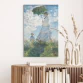 Leinwandbild Monet - Frau mit Sonnenschirm - Madame Monet und ihr Sohn 
