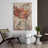 Leinwandbild Moth - Mann mit Blumen - Surreale Kunst 