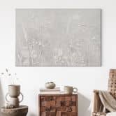 Leinwandbild mit Blumenrelief - Pflanzen in Weiß im modernen Design - Ms Tiff 
