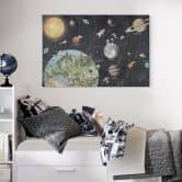 Canvas schilderij zonnestelsel met planeten en aarde - Ms Tiff 