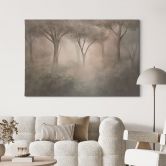Leinwandbild Waldmagie im Morgennebel Beige - Ms Tiff 