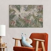 Canvas schilderij bosdieren tussen varens en bladeren - Ms Tiff 