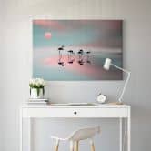 Leinwandbild Natalia - Flamingo Familie 