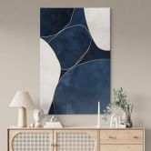 Leinwandbild Geometrische Balance in Blau und Weiß - Paksoylu 