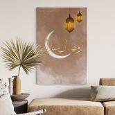 Canvasbillede Ramadan Mubarak med lanterner 