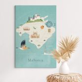 Leinwandbild Karte von Mallorca - Reisemotiv- Rivers 