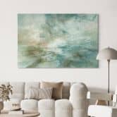 Leinwandbild mit Kunstdruck - Salbeigrünes Nebellicht - Schmucker 