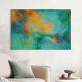 Canvas schilderij Abstract - Turquoise aurora borealis - Schmucker 