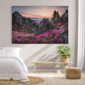 Leinwandbild Seo - Felsige Landschaft im Sonnenuntergang 
