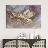 Leinwandbild Edle Strukturen in Gold und Violett - Shelest 