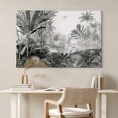 Leinwandbild Sir Edward - Landschaft mit Leoparden schwarz weiss 