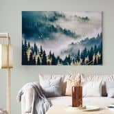 Leinwandbild Geheimnisvoller Nebel im Wald - SpaceFrog Designs 