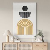 Leinwandbild Abstrakte Komposition mit Kreis und Halbbogen - The Miuus Studio 