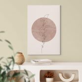 Leinwandbild The Miuus Studio - Line Art - Pflanze vor Vollmond 