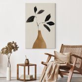 Leinwandbild Zweig in goldener Vase - ThingDesign 