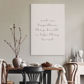 Leinwandbild Together - Liebesspruch für das Wohnzimmer 