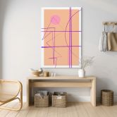 Canvas Abstracte lijnen op een oranje achtergrond - Treechild 