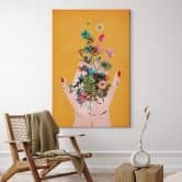 Tableau sur toile Treechild - Colorful flowers in Frida's hands 