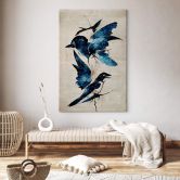Leinwandbild Treechild - Himmelsvögel in schimmerndem Blau 