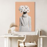 Canvas Dame in wit met bloemen - Treechild 