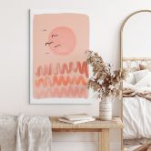 Leinwandbild Pfirsichfarbener Sonnenuntergang - Treechild 