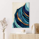 Leinwandbild SpaceFrog Designs - Blau und Gold 