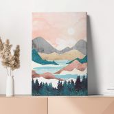 Leinwandbild SpaceFrog Designs - Sonnenaufgang am See 
