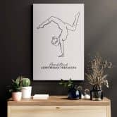 Leinwandbild Yoga - Handstand - Line Art 