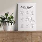Leinwandbild Yoga - Poses - Line Art 
