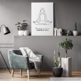 Leinwandbild Yoga Sitzhaltung der Weisen - Line Art 