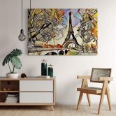 Leinwandbild Zamart - Kandinsky trifft Paris Eifelturm 