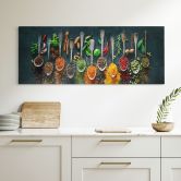 Leinwandbild Bunte Vielfalt an Gewürzen - Panorama 