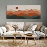 Leinwandbild mit Sonnenuntergang - Sanfte Hügel in der Abendsonne - Costa - Panorama 