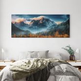 Leinwandbild Herbstliche Landschaft am Gipfel Triglav in den Julischen Alpen - Panorama 