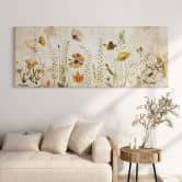 Leinwandbild Wilde Wiesenblumen im Sonnenlicht - Talen - Panorama 