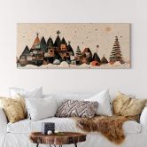 Leinwandbild Weihnachtliche Stadt Panorama - Treechild 