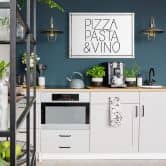 Leinwandbild Pizza Pasta & Vino weiß 