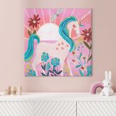 Canvas 
Enhjørning på en farverig blomstereng - Bonne Müller 