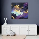 Canvas print kite flying through starry clouds - DigitalArtsi 