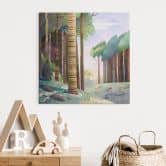 Canvas print Sunny forest with deer - DigitalArtsi 