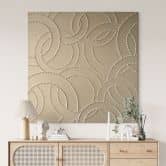 Leinwandbild Abstrakte Ringe beige - Grande - Quadratisch 