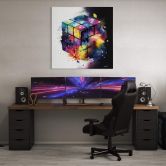Leinwandbild Heine - Magischer Zauberwürfel - Rubik's Cube - Quadratisch 