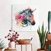 Canvas Heine - Rainbow Zebra 